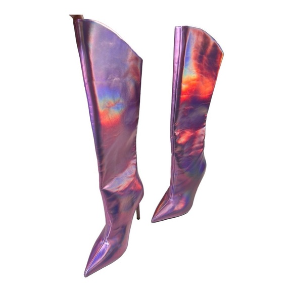 Steve Madden Sarina Iridescent Point Toe Boots - Pink Womens Size 6.5M NEW - Picture 8 of 16